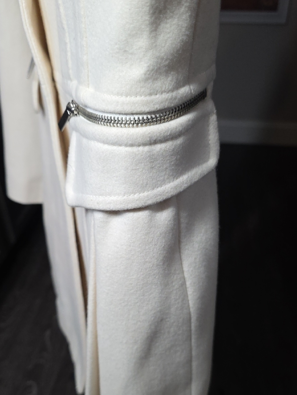 Laundry By Shelli Segal Cream Tailored Single-Breasted Blazer Coat - Picture 3 of 13